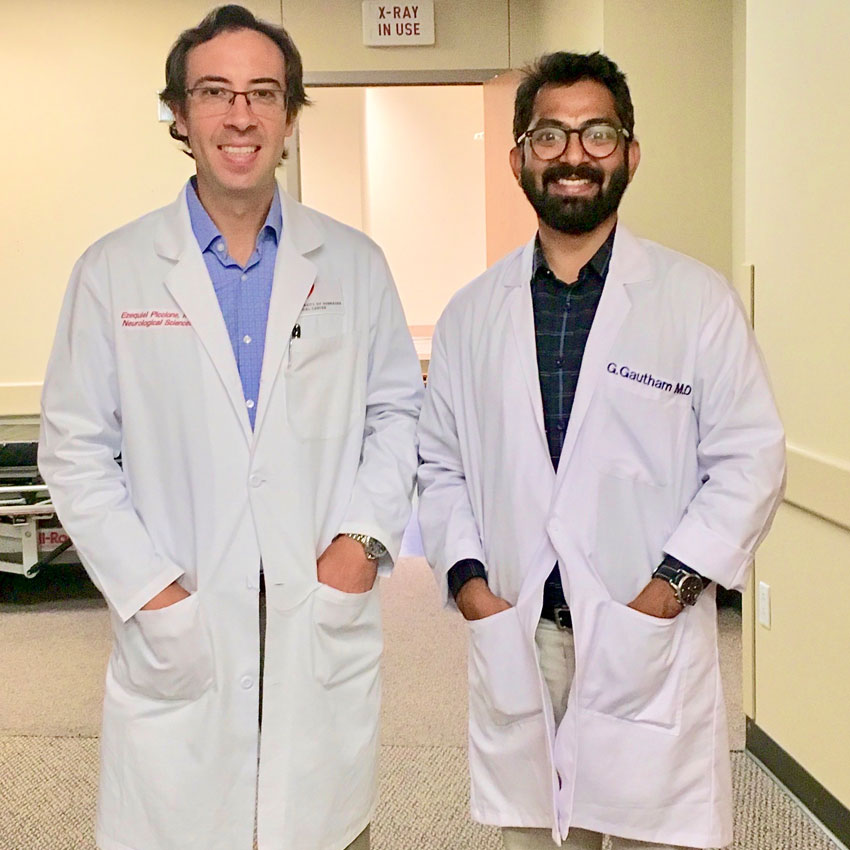 Dr.Gautham with Dr.Ezequiel Piccioni(Professor, neuromuscular medicine unit, Department of neurology) at University of Nebraska
